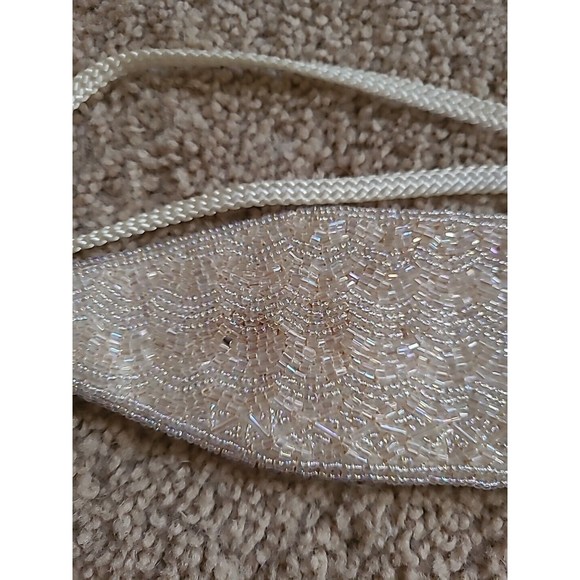 Christian DIOR CEINTURES  vintage hand beaded cream bridal cumberbund BELT SZ XS - Picture 6 of 13